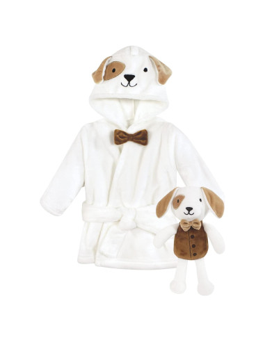Hudson Baby Set de Bata de Baño y Juguete de Peluche Unisex
