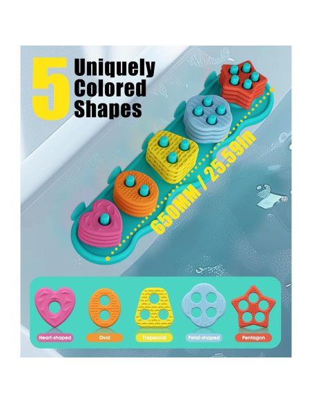 Juguetes de baño ZOBUU para bebés - Set de 20 piezas de silicona Juguetes de baño ZOBUU para bebés - Set de 20 piezas de silicona
