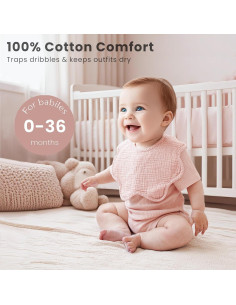 Baberos de Muselina Konssy 8 Piezas 100% Algodón Ajustables 2