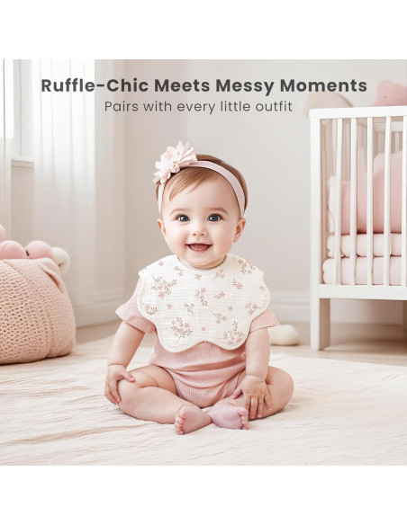 Baberos de Muselina Konssy 8 Piezas 100% Algodón Ajustables Baberos de Muselina Konssy 8 Piezas 100% Algodón Ajustables