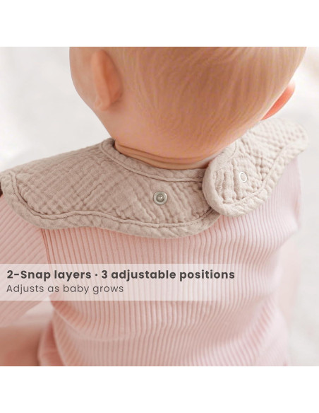 Baberos de Muselina Konssy 8 Piezas 100% Algodón Ajustables Baberos de Muselina Konssy 8 Piezas 100% Algodón Ajustables