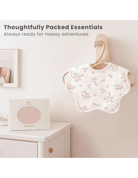 Baberos de Muselina Konssy 8 Piezas 100% Algodón Ajustables Baberos de Muselina Konssy 8 Piezas 100% Algodón Ajustables