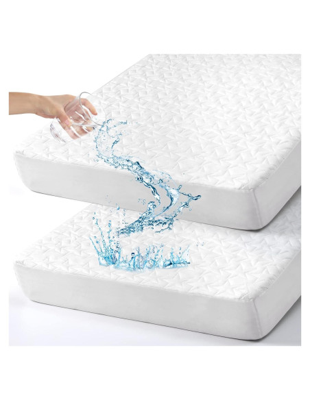 Sábanas de cuna impermeables ACRABROS - Paquete de 2 - 132x71 cm Sábanas de cuna impermeables ACRABROS - Paquete de 2 - 132x71 cm