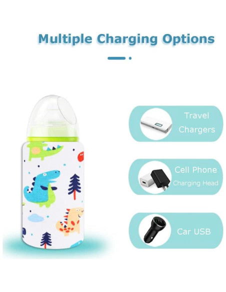 Calentador de Botellas USB Hilitand Dinosaurio para Bebés Calentador de Botellas USB Hilitand Dinosaurio para Bebés