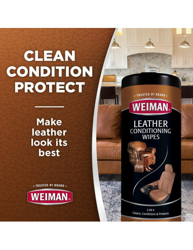 Toallitas de Cuero Weiman - Paquete de 2 - Limpieza y Protección UV