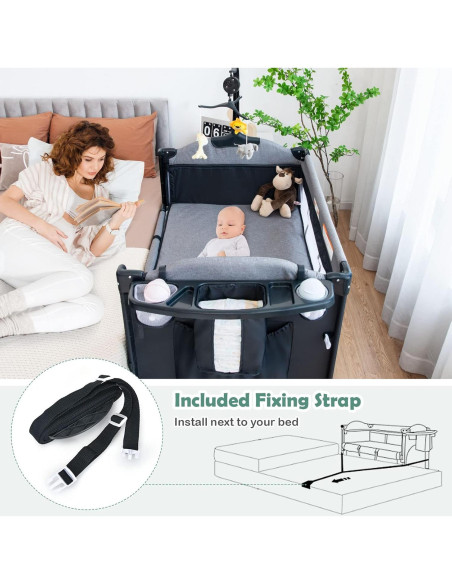Cuna Lateral Multifuncional BABY JOY 5 en 1 Negra Cuna Lateral Multifuncional BABY JOY 5 en 1 Negra