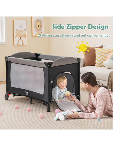 Cuna Lateral Multifuncional BABY JOY 5 en 1 Negra Cuna Lateral Multifuncional BABY JOY 5 en 1 Negra