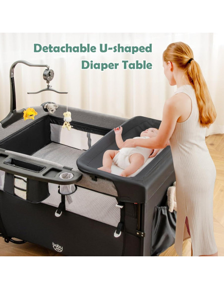 Cuna Lateral Multifuncional BABY JOY 5 en 1 Negra Cuna Lateral Multifuncional BABY JOY 5 en 1 Negra