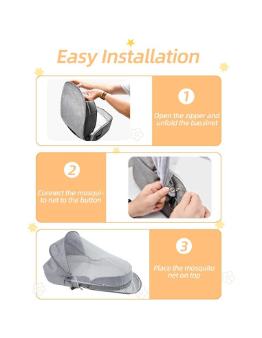 Cuna de Viaje Plegable Hishe para Bebés con Mosquitera