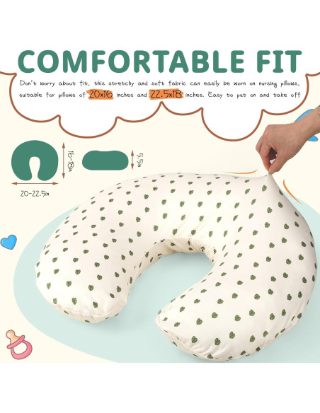 Funda de Almohada de Lactancia FEBSNOW 2 Piezas Algodón Verde Funda de Almohada de Lactancia FEBSNOW 2 Piezas Algodón Verde