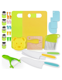 Juego de Cocina para Niños Genround 28 Piezas - Cuchillos Seguros