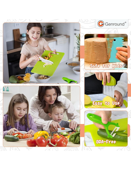 Juego de Cocina para Niños Genround 28 Piezas - Cuchillos Seguros Juego de Cocina para Niños Genround 28 Piezas - Cuchillos Seguros