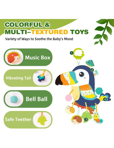 Jollybaby Juguete Musical Tucán Colgante para Bebé 21.78x9.91cm