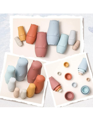 Muñecas Rusas Matryoshka de Silicona OESSUF - 8 Piezas Educativas