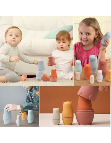 Muñecas Rusas Matryoshka de Silicona OESSUF - 8 Piezas Educativas