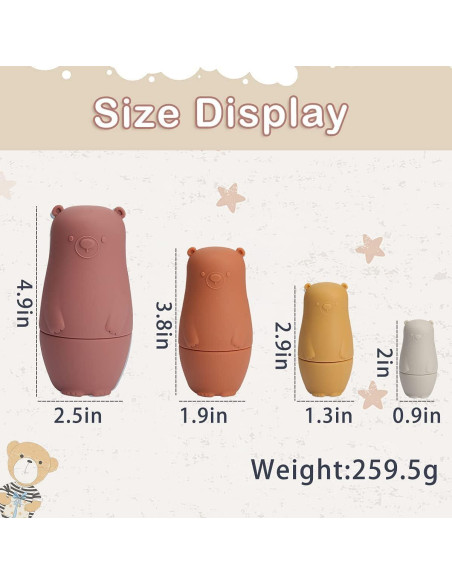 Muñecas Rusas Matryoshka de Silicona OESSUF - 8 Piezas Educativas Muñecas Rusas Matryoshka de Silicona OESSUF - 8 Piezas Educativas