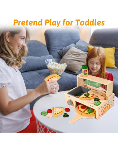 Set de Juguete de Pizza de Madera Wooderma 50 Piezas 3+
