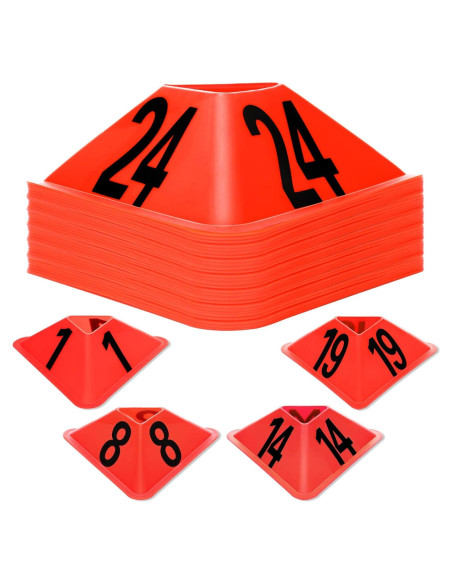Conos de Entrenamiento Cindeer 24 Piezas Naranja 17.78cm Conos de Entrenamiento Cindeer 24 Piezas Naranja 17.78cm