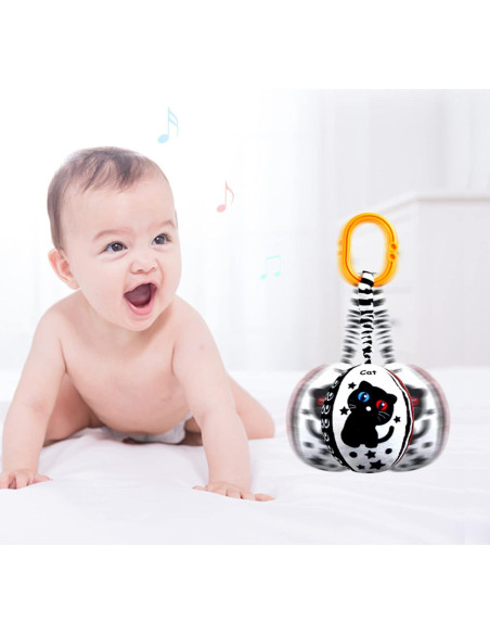 Juguetes Colgantes KAKIBLIN para Bebés - Paquete de 4 en Blanco y Negro Juguetes Colgantes KAKIBLIN para Bebés - Paquete de 4 en Blanco y Negro