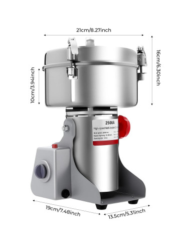 Molino de Granos Eléctrico GSHIOIO 2500g 4500W Acero Inoxidable