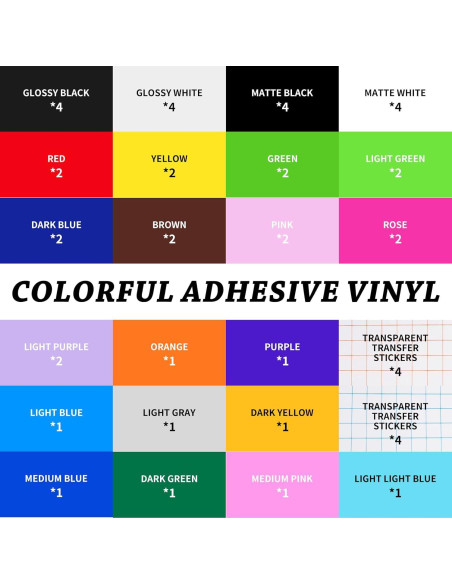 Vinilo Adhesivo Permanente UCEC 51 Pack 24.1x30.5 cm 22 Colores Vinilo Adhesivo Permanente UCEC 51 Pack 24.1x30.5 cm 22 Colores
