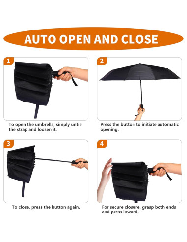 Paraguas Compacto Automático Bluinzi Doble Varilla 105cm