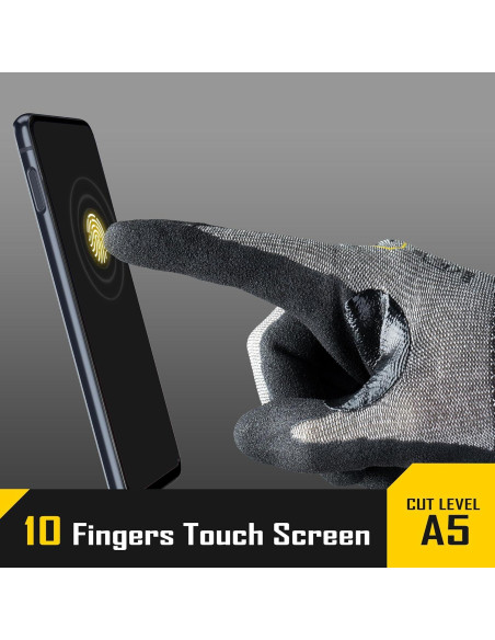 Guantes Resistentes a Cortes A5 COOLJOB - 3 Pares, Antideslizantes Guantes Resistentes a Cortes A5 COOLJOB - 3 Pares, Antideslizantes