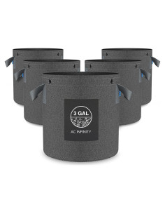 Macetas de Tela Reutilizables AC Infinity 3 Galones 5-Pack