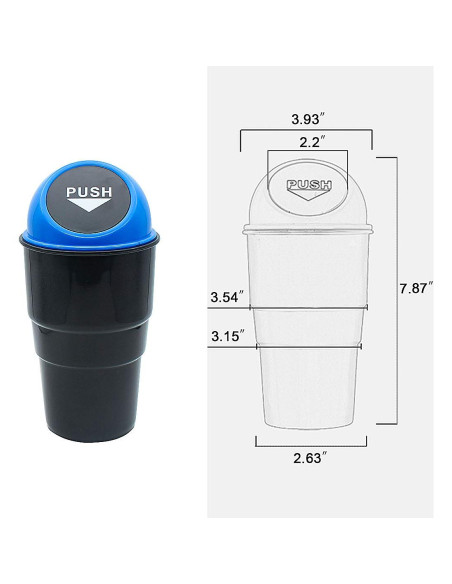Bote de Basura para Auto YIOVVOM Azul 20 cm a Prueba de Fugas Bote de Basura para Auto YIOVVOM Azul 20 cm a Prueba de Fugas