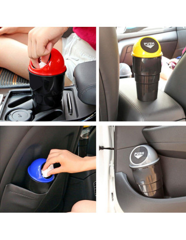Bote de Basura para Auto YIOVVOM Azul 20 cm a Prueba de Fugas