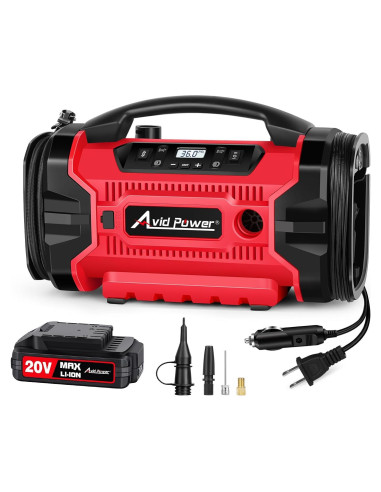 Compresor de aire portátil AVID POWER 20V, inflador rápido 32 LPM