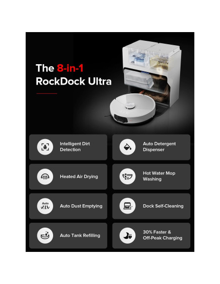 Aspiradora Robot Roborock S8 MaxV Ultra 10000 Pa Blanco Aspiradora Robot Roborock S8 MaxV Ultra 10000 Pa Blanco