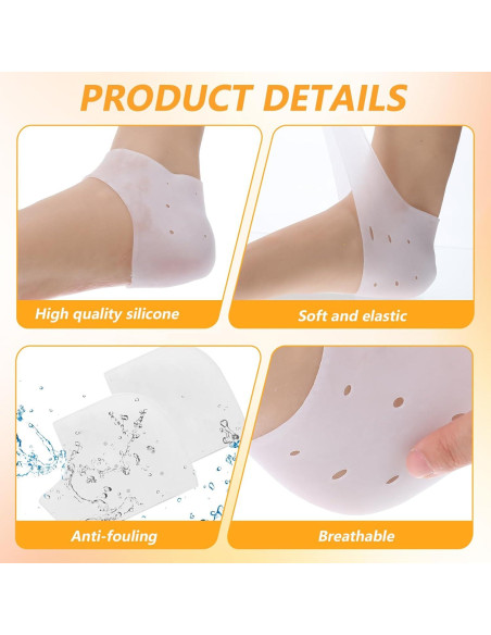 4 Pares Protectores de Talón de Gel Silicona TIESOME Alivio Dolor 4 Pares Protectores de Talón de Gel Silicona TIESOME Alivio Dolor