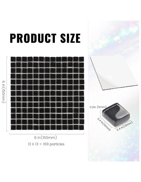 169 Partículas Mosaico Autoadhesivas NicesungDECO Negro 1x1 cm 169 Partículas Mosaico Autoadhesivas NicesungDECO Negro 1x1 cm
