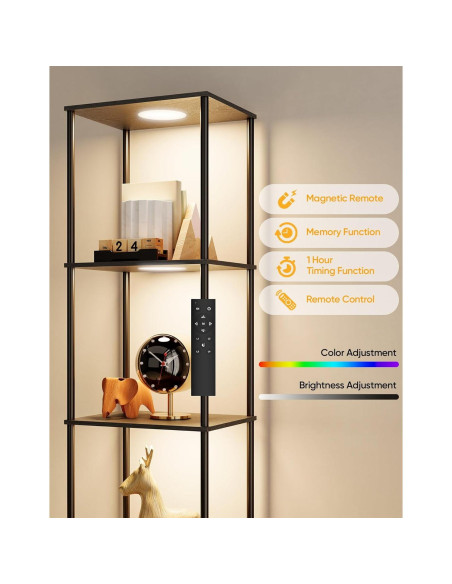 Estante de exhibición con luz RGBW PARTPHONER negro 165cm Estante de exhibición con luz RGBW PARTPHONER negro 165cm
