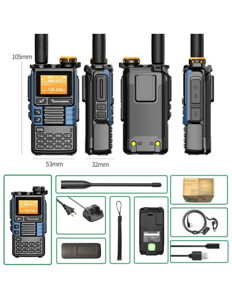 Walkie Talkie QUANSHENG UVK5(99) 200 Canales 20-1000MHz Gris Walkie Talkie QUANSHENG UVK5(99) 200 Canales 20-1000MHz Gris