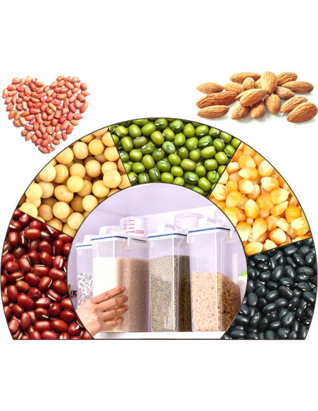 Contenedores de Almacenamiento de Alimentos Vitdipy 2.5L 2PCS Contenedores de Almacenamiento de Alimentos Vitdipy 2.5L 2PCS