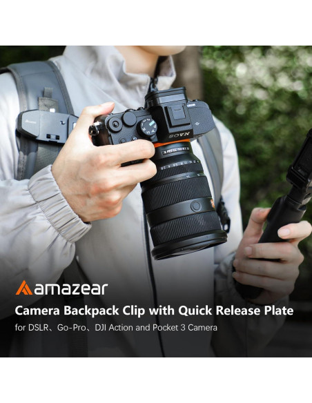 Clip de Mochila para Cámara DSLR Amazear AMZ-CAMERA-BC Negro Clip de Mochila para Cámara DSLR Amazear AMZ-CAMERA-BC Negro