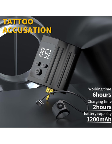 Kit de Máquina de Tatuaje Inalámbrica POSEIDON TK201 con 20 Agujas