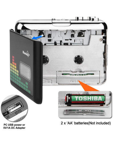 Reproductor de Cinta Cassette Portátil BlumWay a MP3 USB