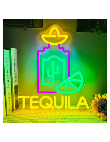 Letrero de Neón LED Tequila Artlast 35x30.7 cm para Bar