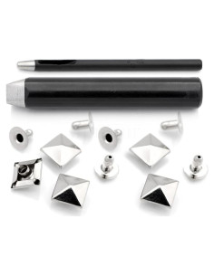 Herramienta para Remaches CRAFTMEMORE 7mm + Cortador + 20 Remaches Plata