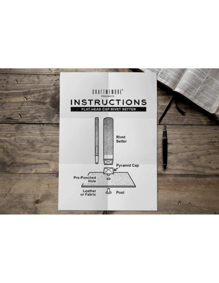 Herramienta para Remaches CRAFTMEMORE 7mm + Cortador + 20 Remaches Plata
