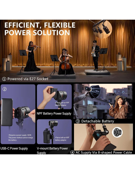 Kit de Luz LED Godox RS60Bi 60W Bicolor para Video y Fotografía Kit de Luz LED Godox RS60Bi 60W Bicolor para Video y Fotografía