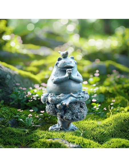 Estatua de Rana de Yoga Topadorn para Jardín 22.9 cm Resina Estatua de Rana de Yoga Topadorn para Jardín 22.9 cm Resina