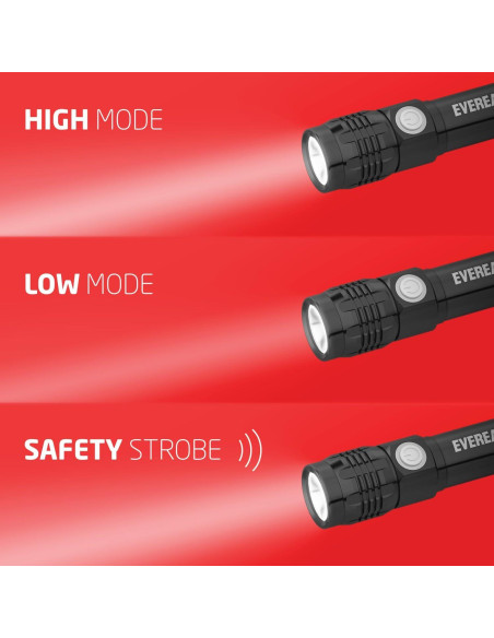 Linterna Táctica LED Recargable Eveready 500 Lúmenes Resistente Agua Linterna Táctica LED Recargable Eveready 500 Lúmenes Resistente Agua