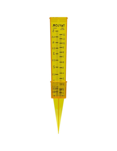 Medidor de Lluvia y Aspersor 2-en-1 Taylor 2715 Amarillo