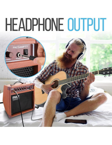 Amplificador de guitarra eléctrica Pyle 15W portátil 8"