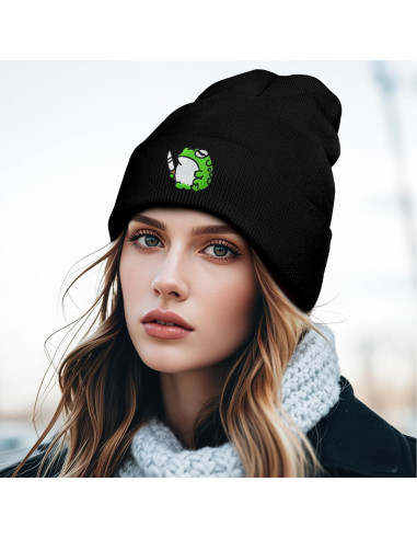 Gorro Tejido Unisex Kawaii Rana Gótico - Regalo Divertido