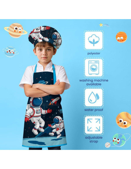 Conjunto de Delantal y Gorro de Chef Sandjest para Niños Conjunto de Delantal y Gorro de Chef Sandjest para Niños